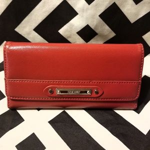 Nine West Genuine Red Leather Trifold wallet